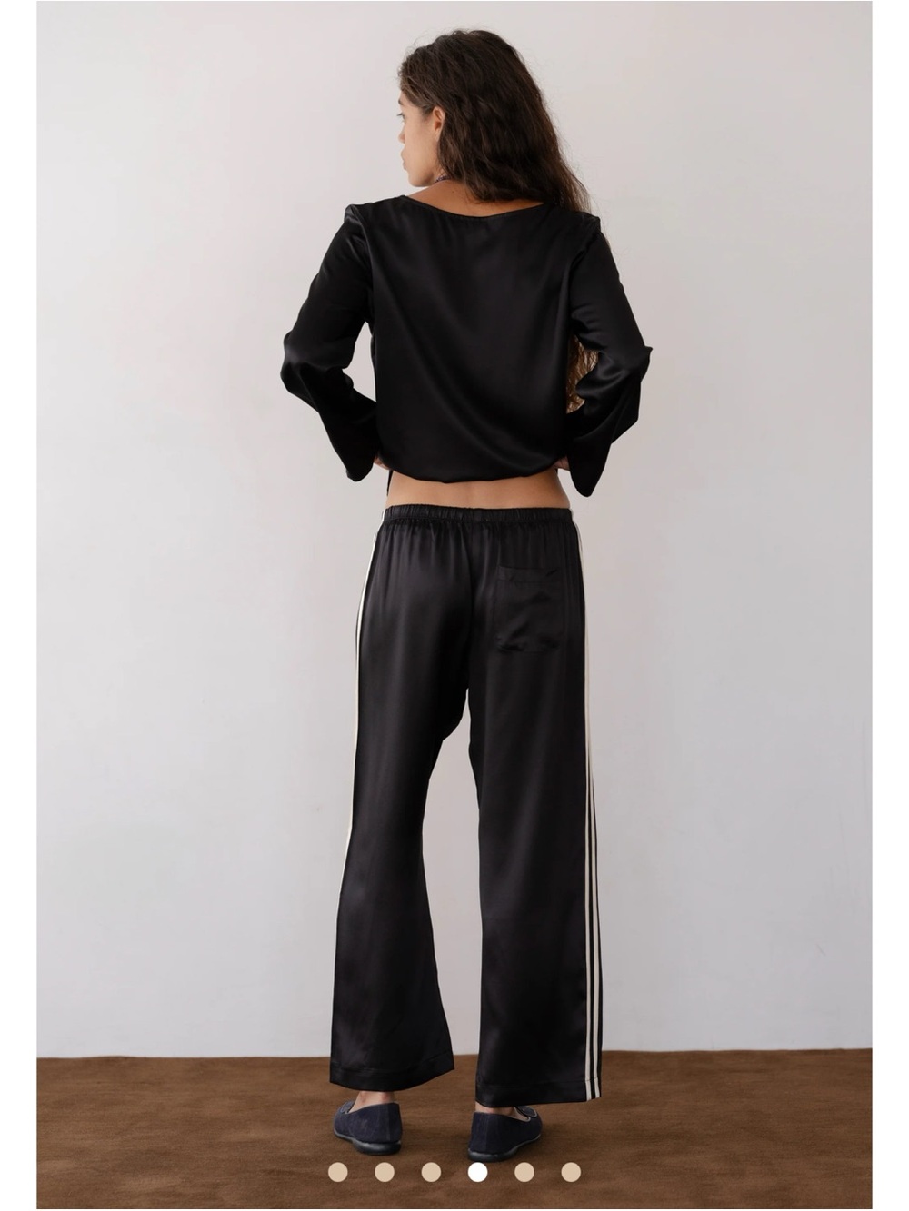 DONNI The Silk Stripe Crop Pants Jet Black Small - Picture 13 of 14